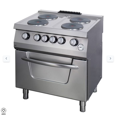  Σόμπα βαρέως τύπου - 4 καυστήρες - Ηλεκτρική - Διπλή μονάδα - 70 cm βάθος